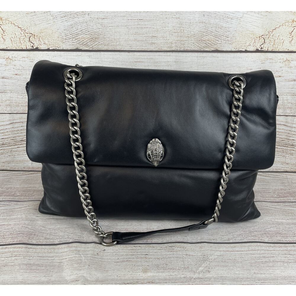 Kurt Geiger London Kew Leather Shoulder Bag Tote Black Leather XXL